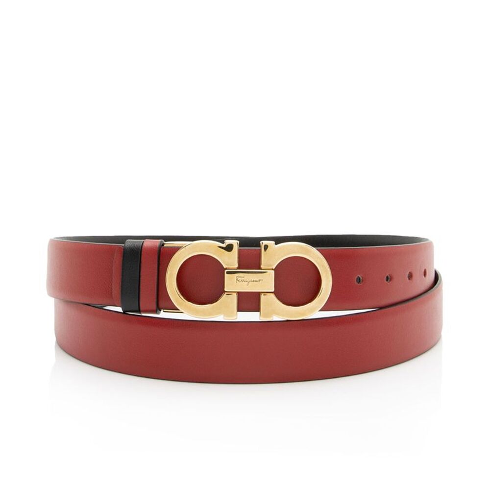 Ferragamo Leather Reversible Gancini Belt - Size 40 / 100